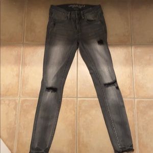 Black distressed jeans